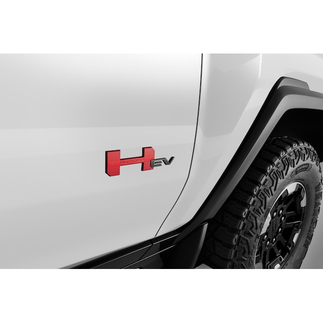 HUMMER EV Emblems in Performance Red