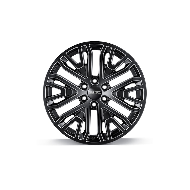 22x9-Inch Aluminum Multi-Spoke Wheel in Low Gloss Black with Machined Accents