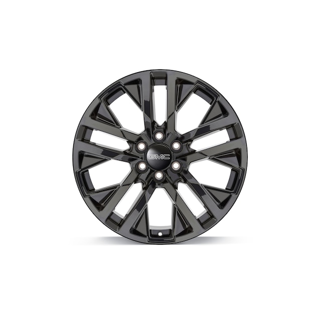 22x9-Inch Aluminum 5-Split-Spoke Wheel in High Gloss Black