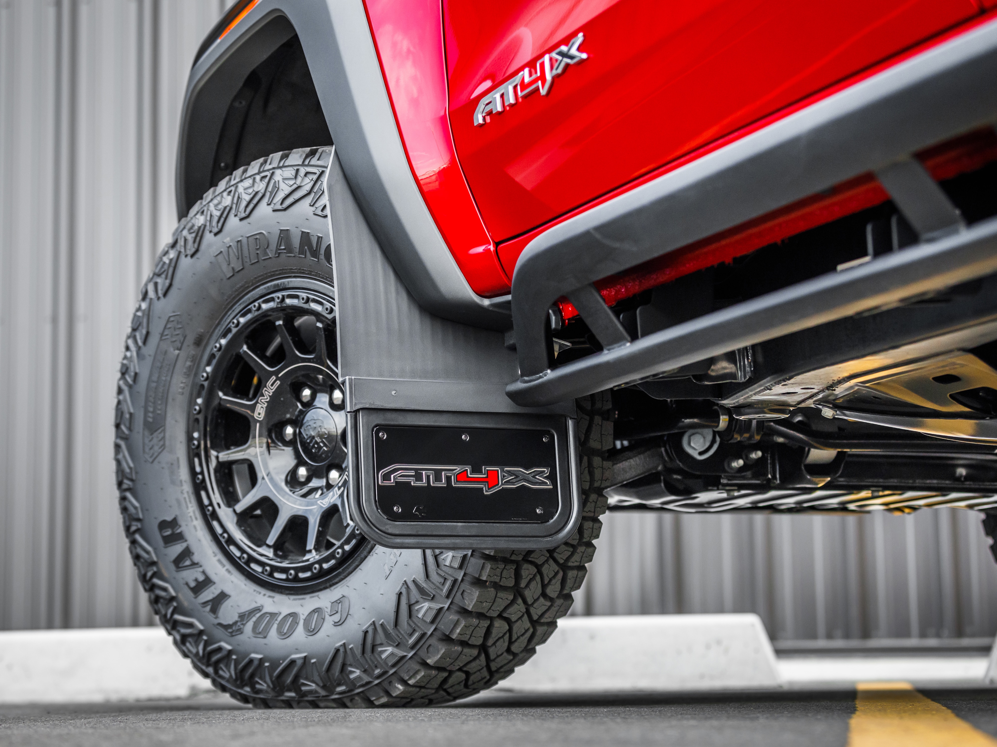 Front and Rear No-Drill Gatorback Mud Flap Kit with AT4X Logo by Truck Hardware - Associated Accessories