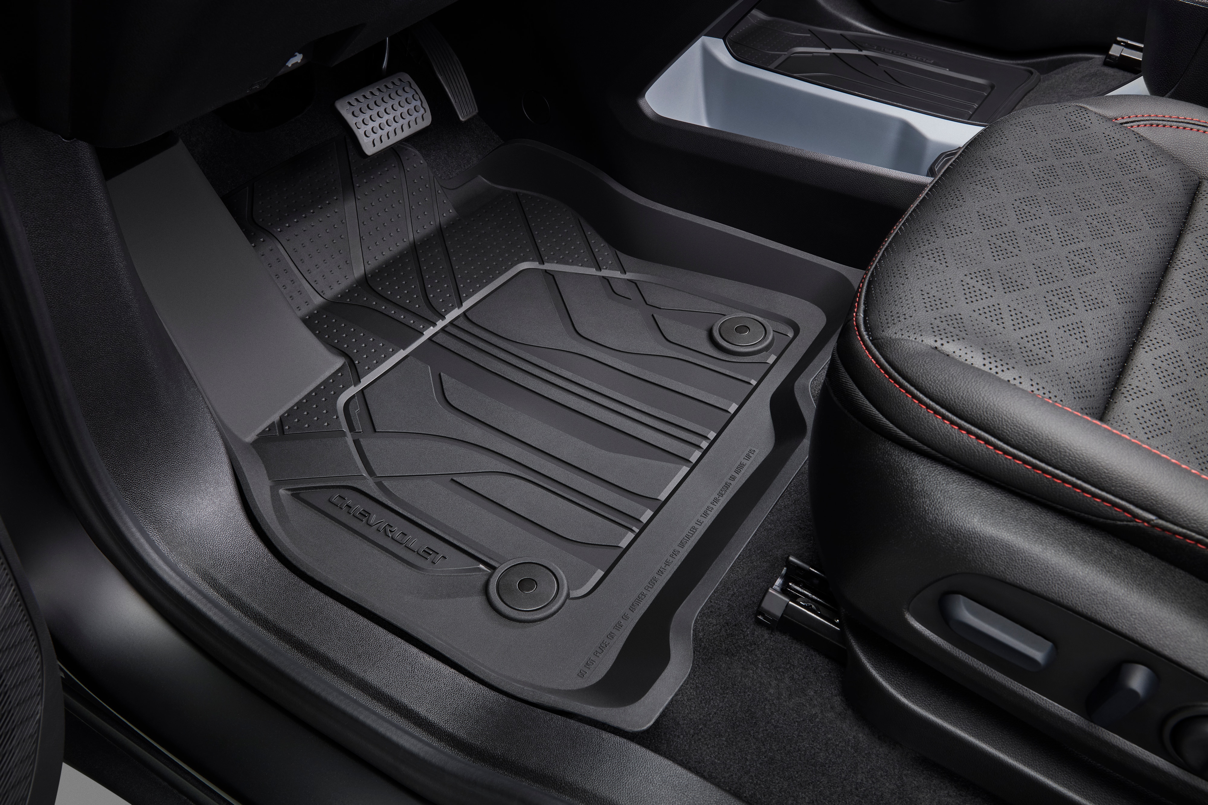 First- and Second-Row Premium All-Weather Floor Liners in Jet Black with Chevrolet Script