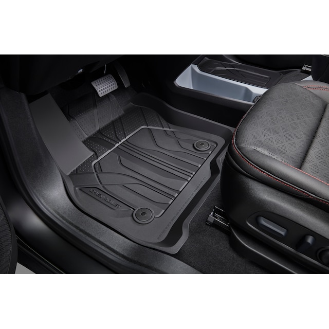 First- and Second-Row Premium All-Weather Floor Liners in Jet Black with Chevrolet Script