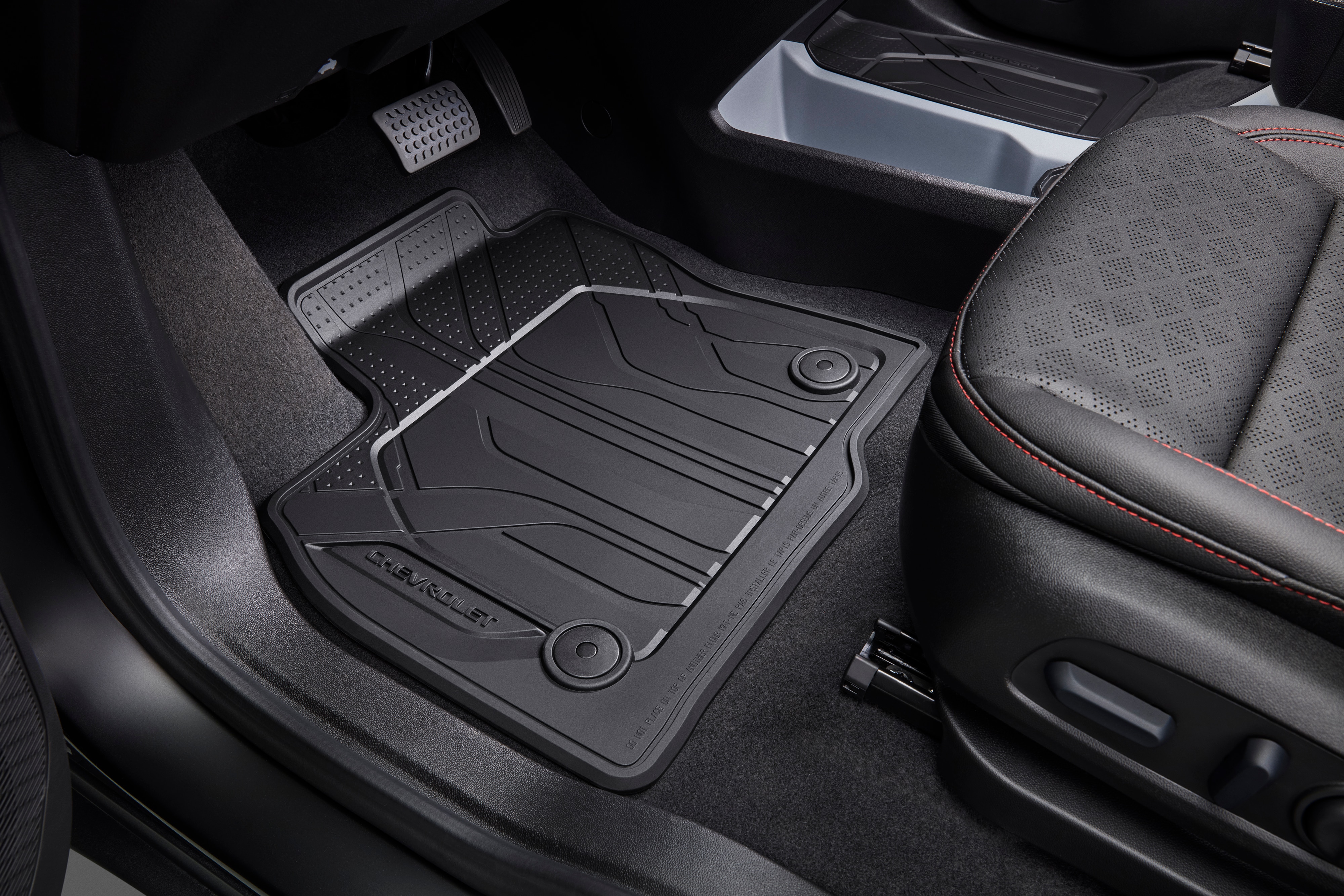 First- and Second-Row Premium All-Weather Floor Mats in Jet Black with Chevrolet Script