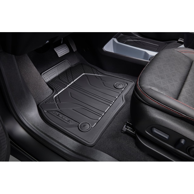 First- and Second-Row Premium All-Weather Floor Mats in Jet Black with Chevrolet Script