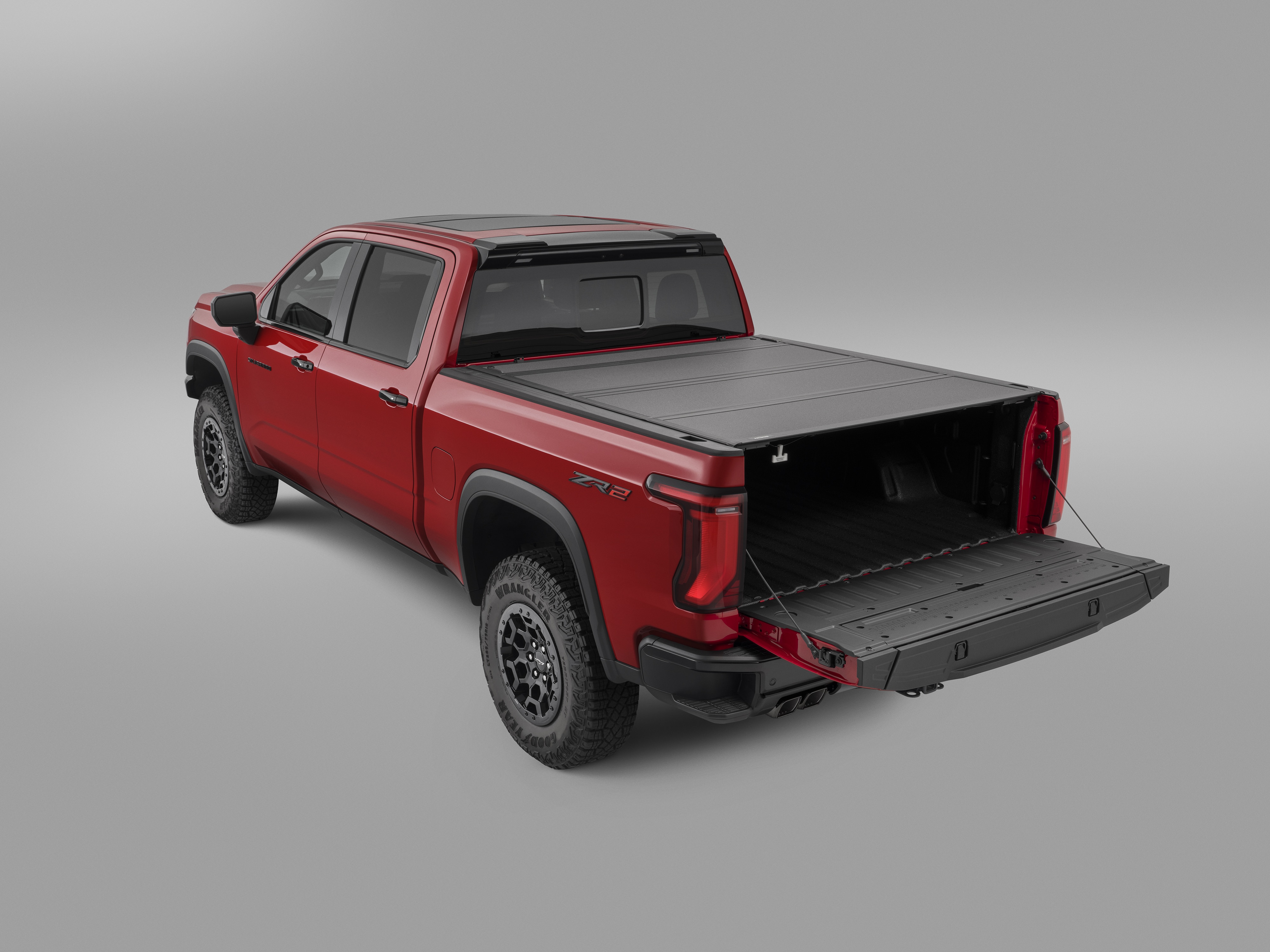 Long Bed Hard Folding Truck Bed Cover in Matte Black by Advantage® - Associated Accessories