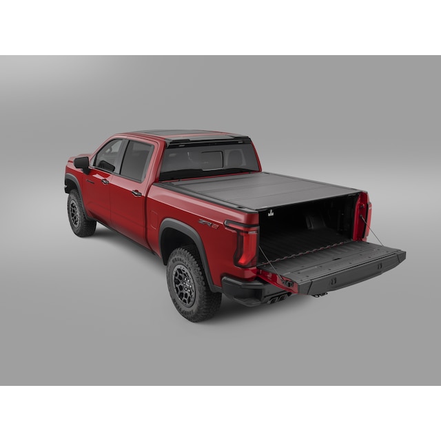 Long Bed Hard Folding Truck Bed Cover in Matte Black by Advantage® - Associated Accessories