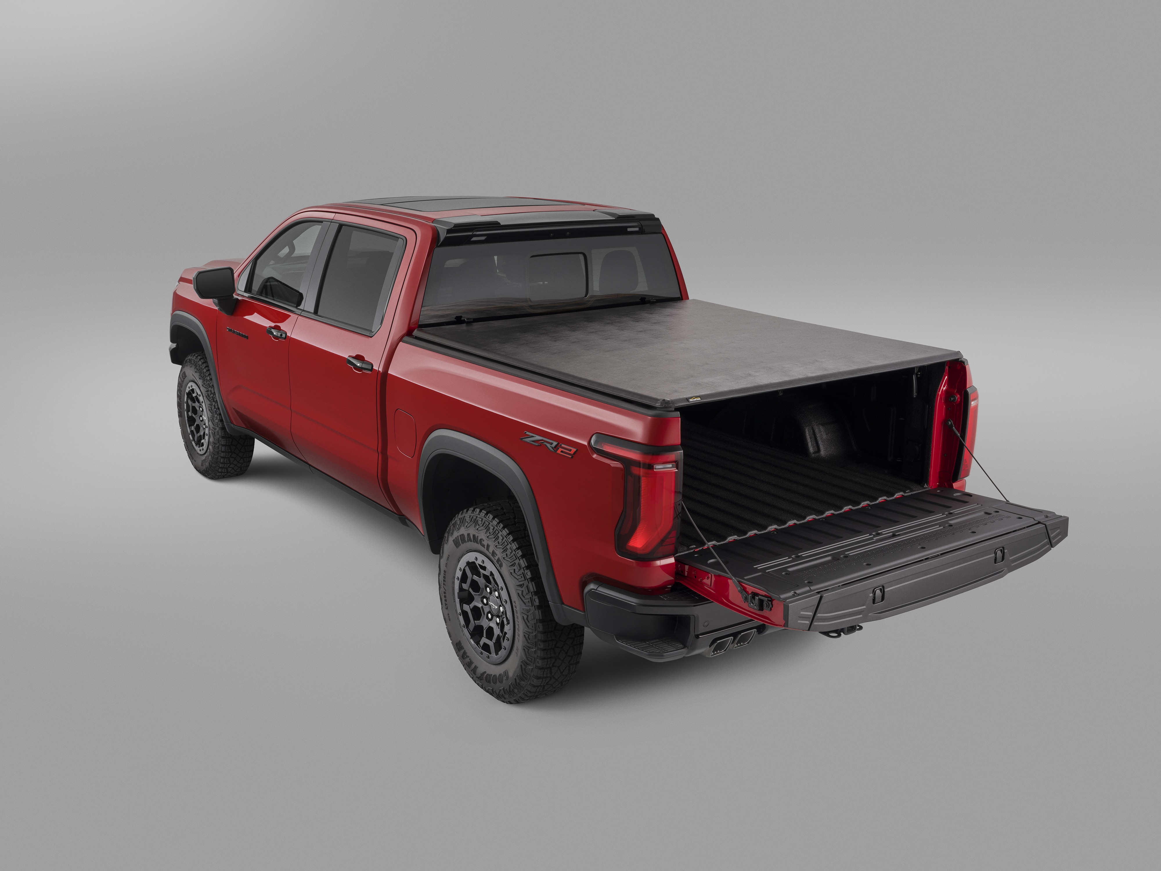 Long Bed Soft Folding Truck Bed Cover in Black by Advantage® - Associated Accessories
