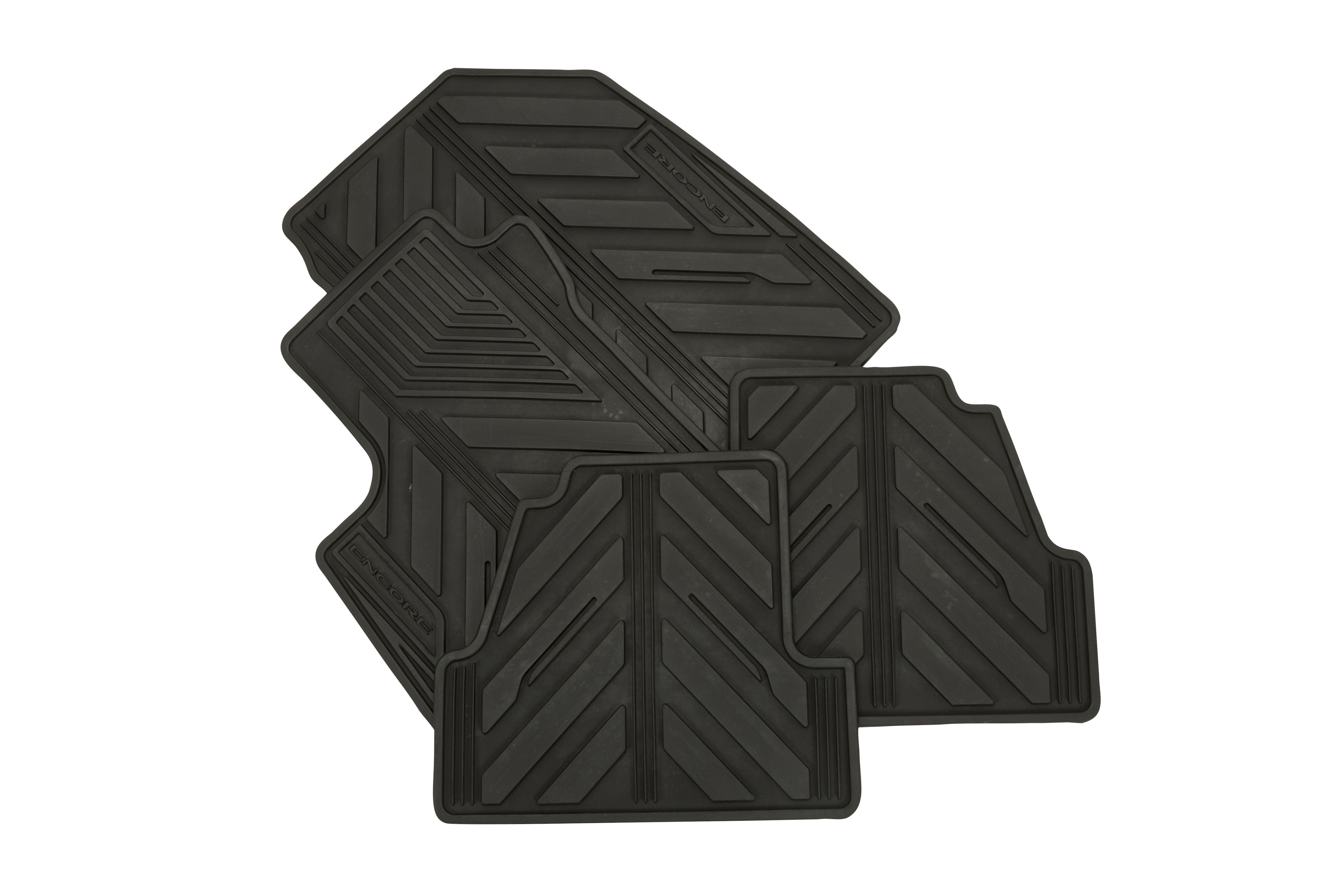 First- and Second-Row Premium All-Weather Floor Mats in Ebony with