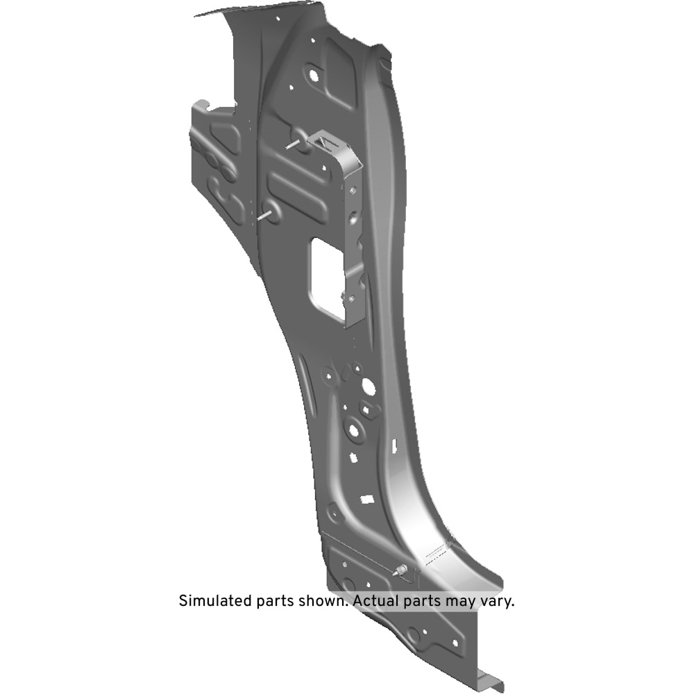 GM Genuine Parts Passenger Side Inner Lower Hinge Pillar Panel with Bracket, Reinforcement, Stud, Nuts, and Bolts