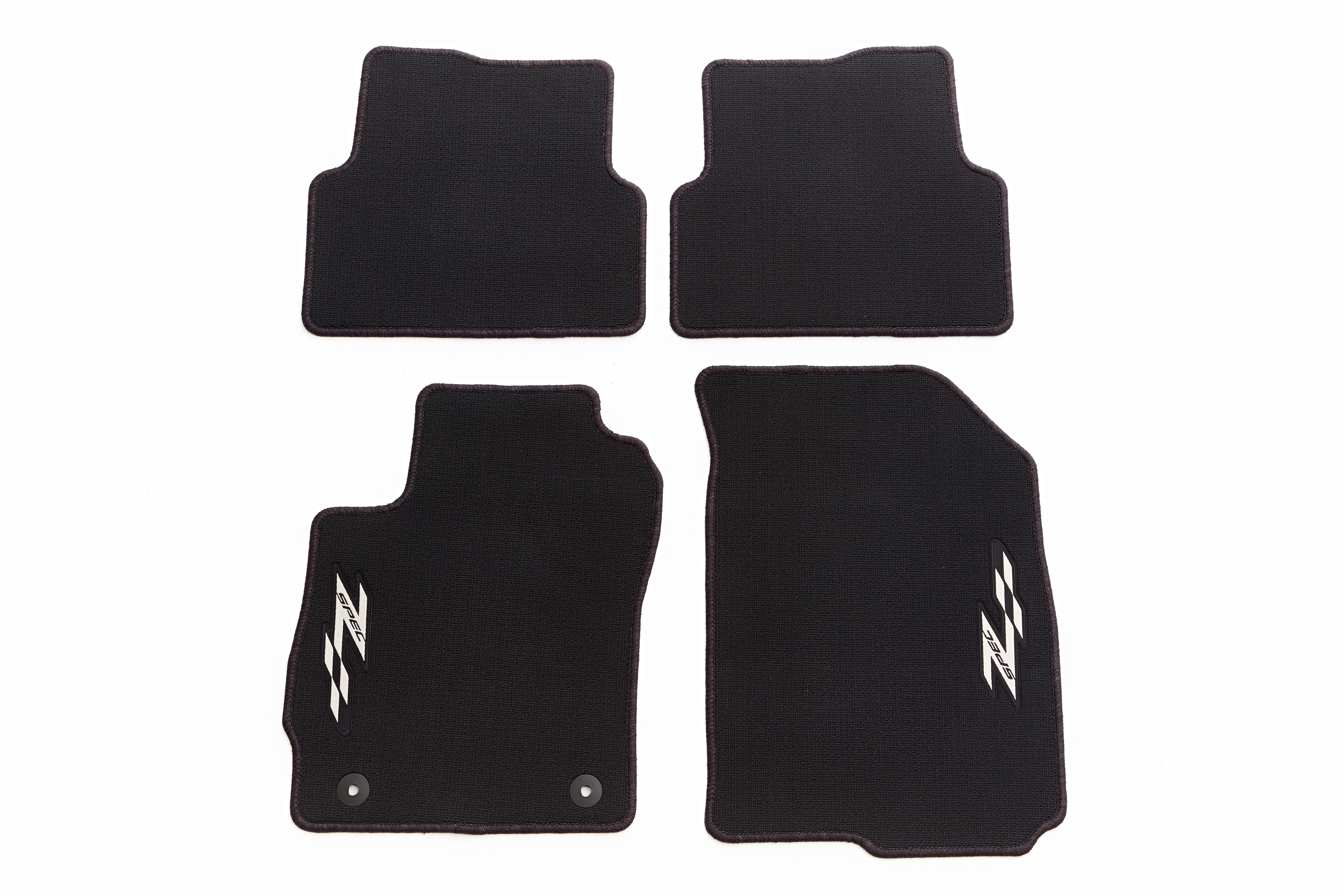 First- and Second-Row Premium Carpeted Floor Mats in Jet Black