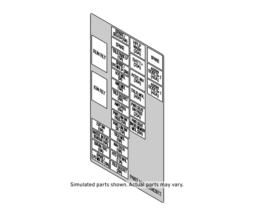 GM Genuine Parts Fuse Block Label