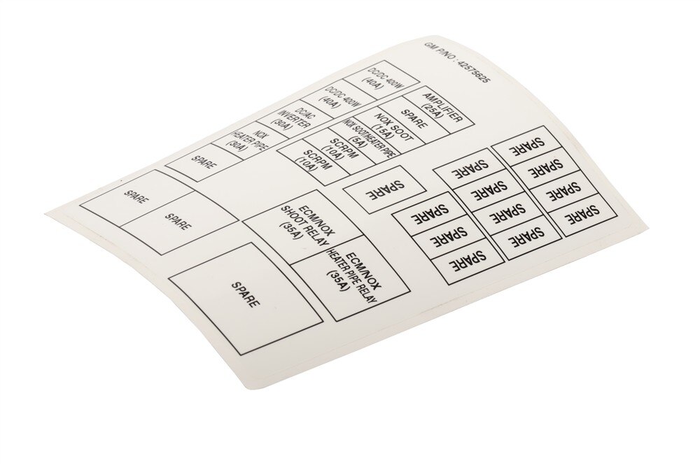 GM Genuine Parts Fuse Block Label