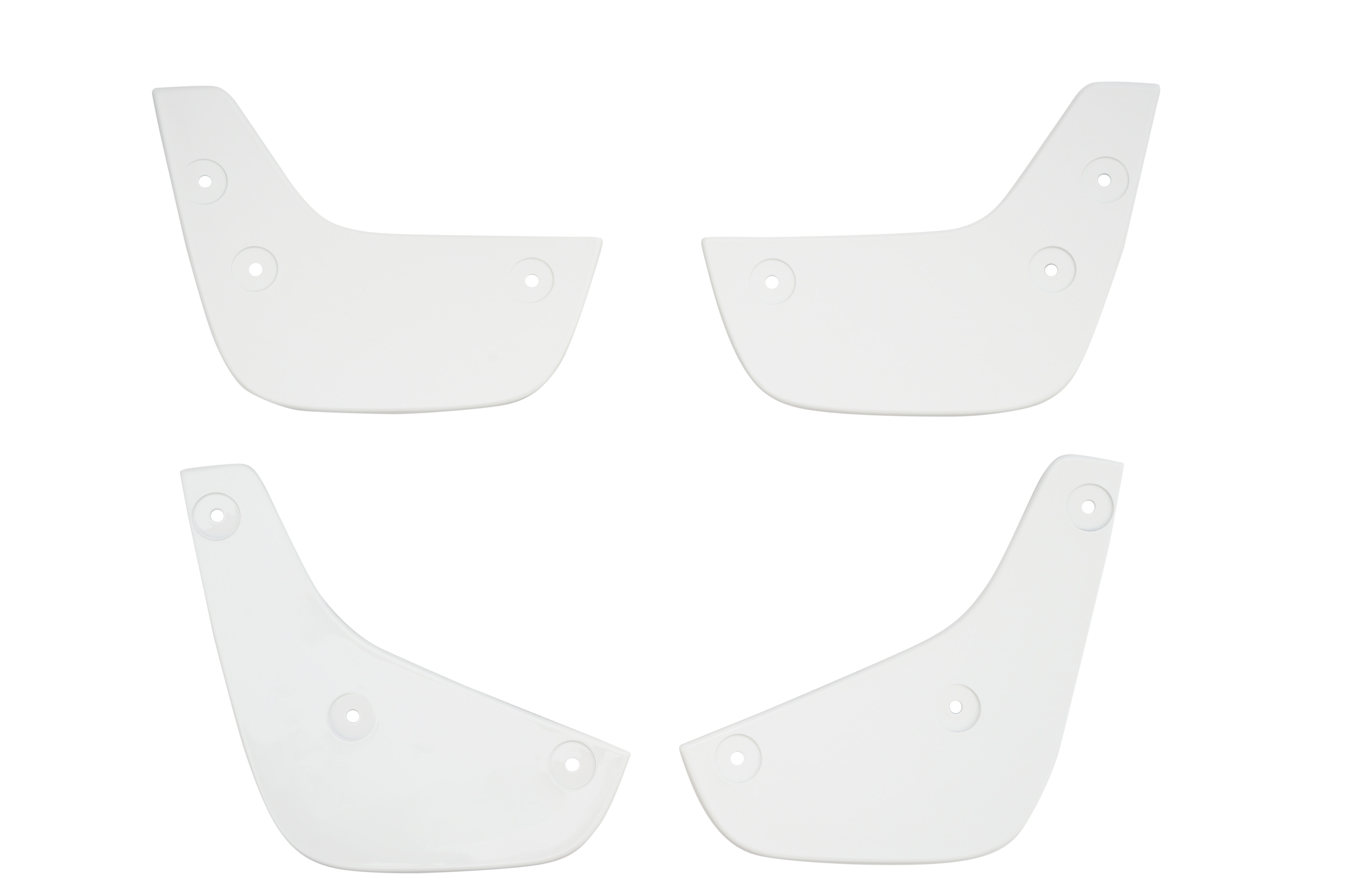 Front and Rear Splash Guards Painted in White