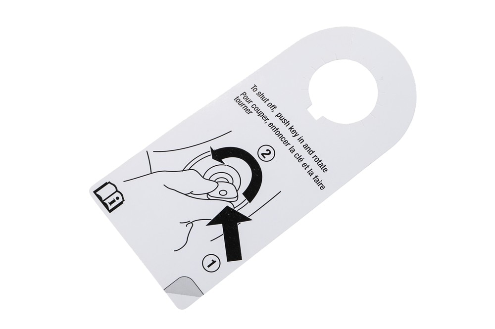 GM Genuine Parts Ignition Lock Key Vehicle Shutoff Information Tag