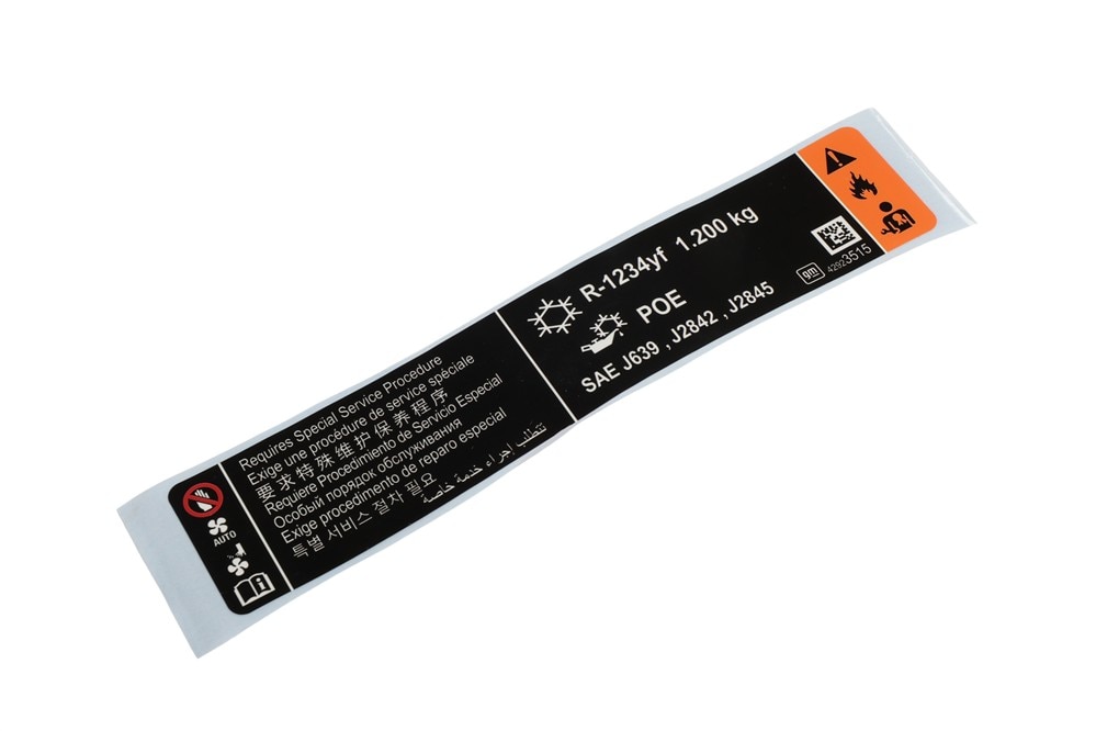 GM Genuine Parts Conditioning Refrigerant Label