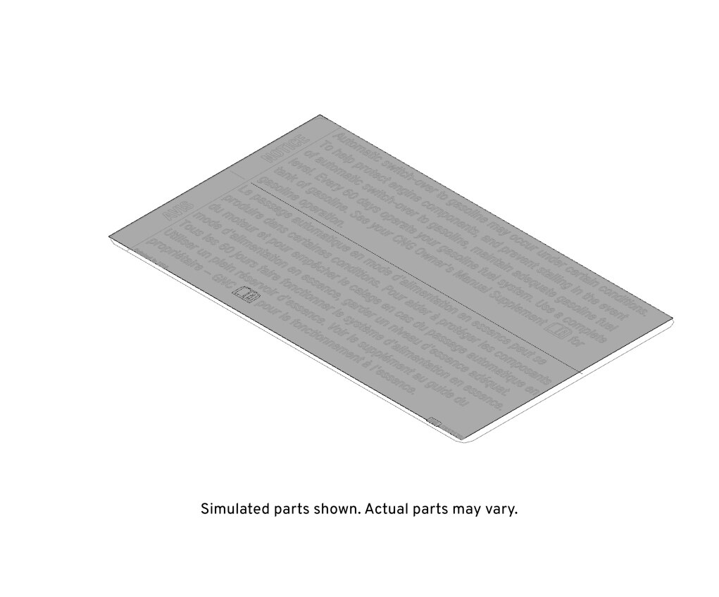GM Genuine Parts Maintain Fuel Level Label