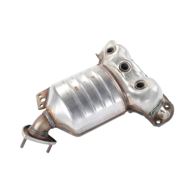GM Genuine Parts Exhaust Manifold with 3-Way Catalytic Converter, Flange, Support, and Studs
