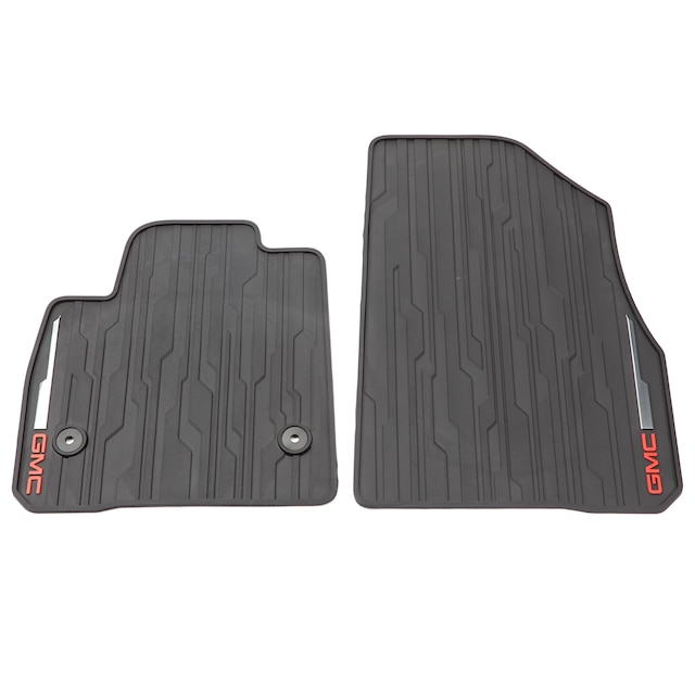 First-Row Premium All-Weather Floor Mats in Jet Black with GMC Logo