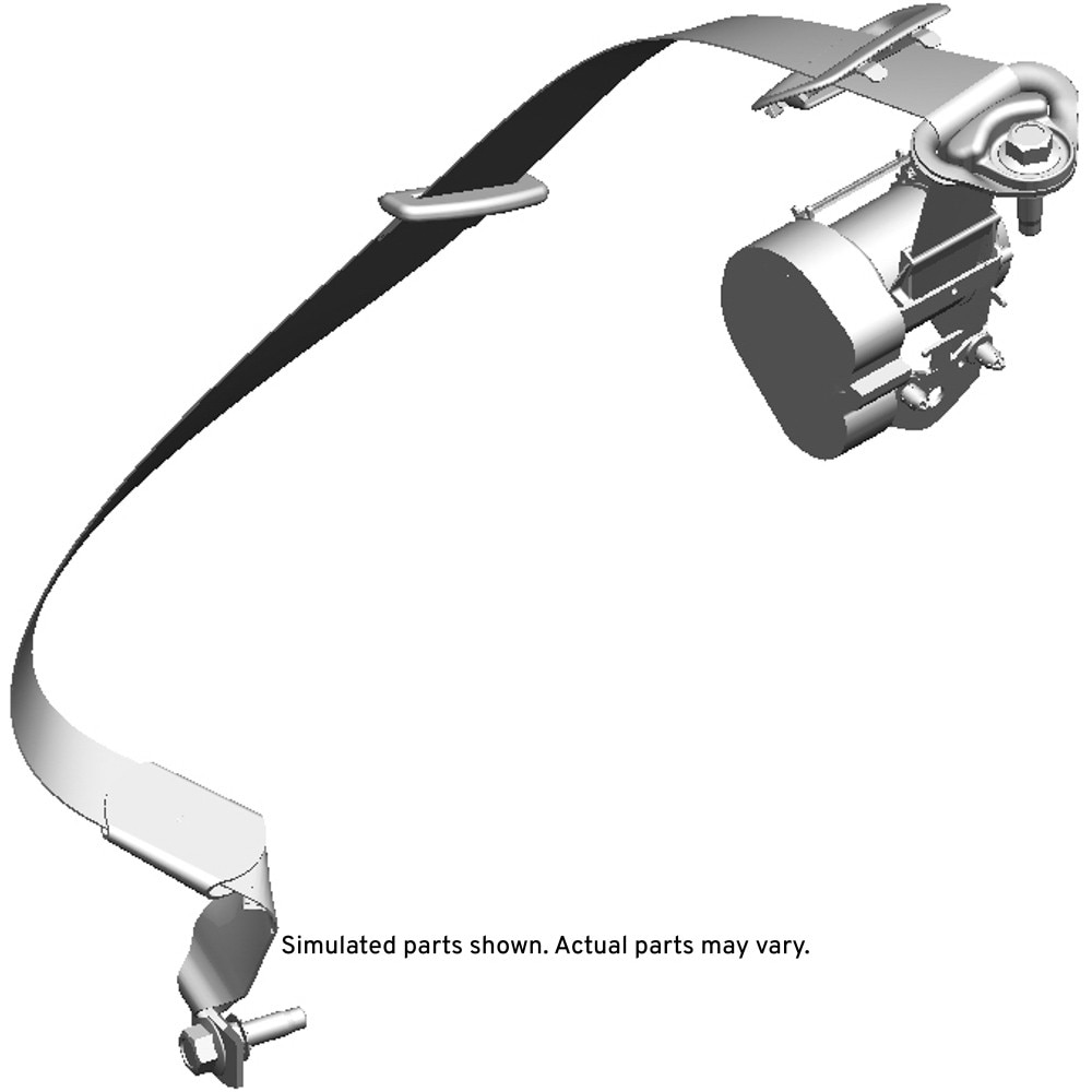 GM Genuine Parts Light Titanium Rear Passenger Side Seat Belt with Retractor