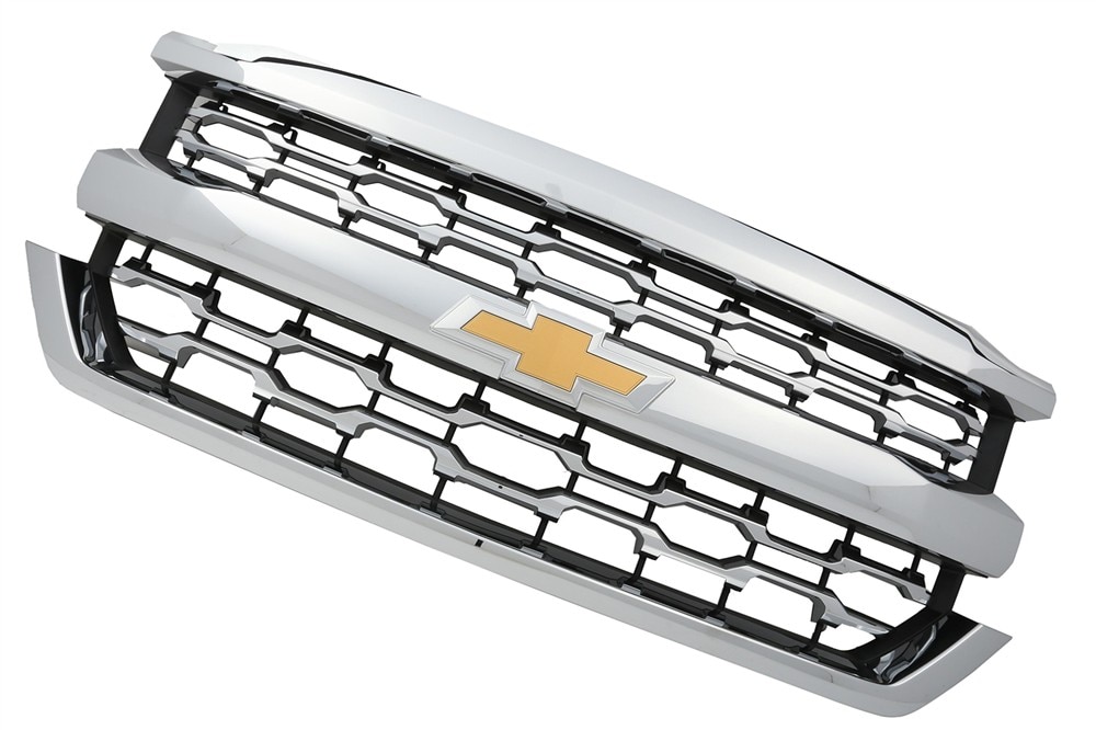 GM Genuine Parts Chrome Front Grille with Clips, Nuts, and Bolts
