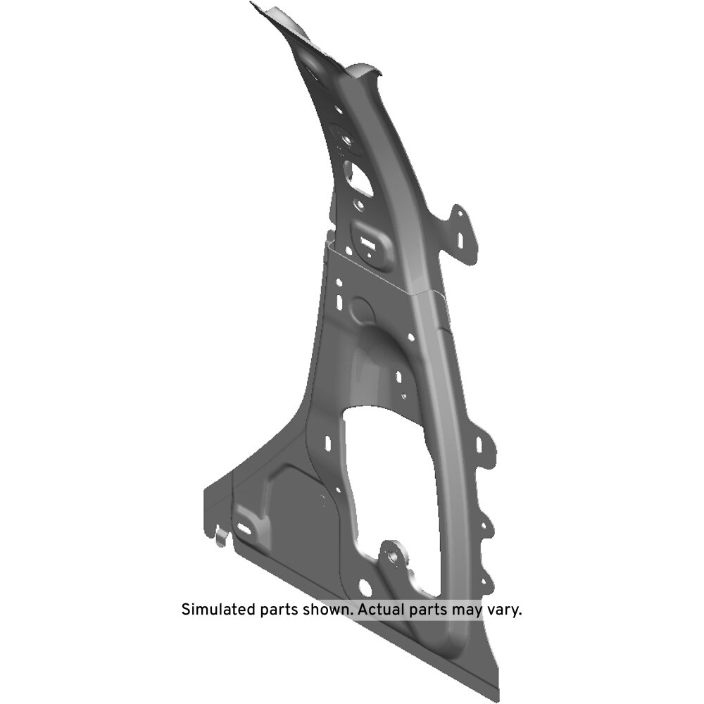 GM Genuine Parts Passenger Side Inner Center Pillar Panel with Reinforcement and Nuts