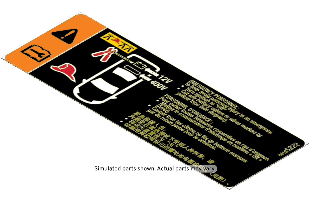 GM Genuine Parts Battery Warning Label