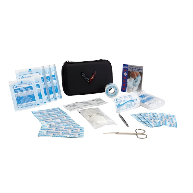 First Aid Kit with Crossed Flags Logo