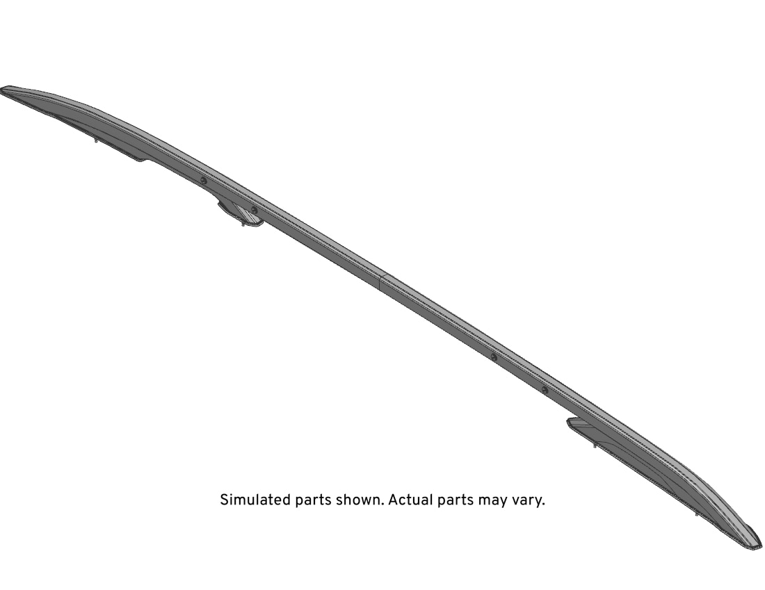 GM Genuine Parts Anodized Bright Passenger Side Luggage Carrier Side Rail