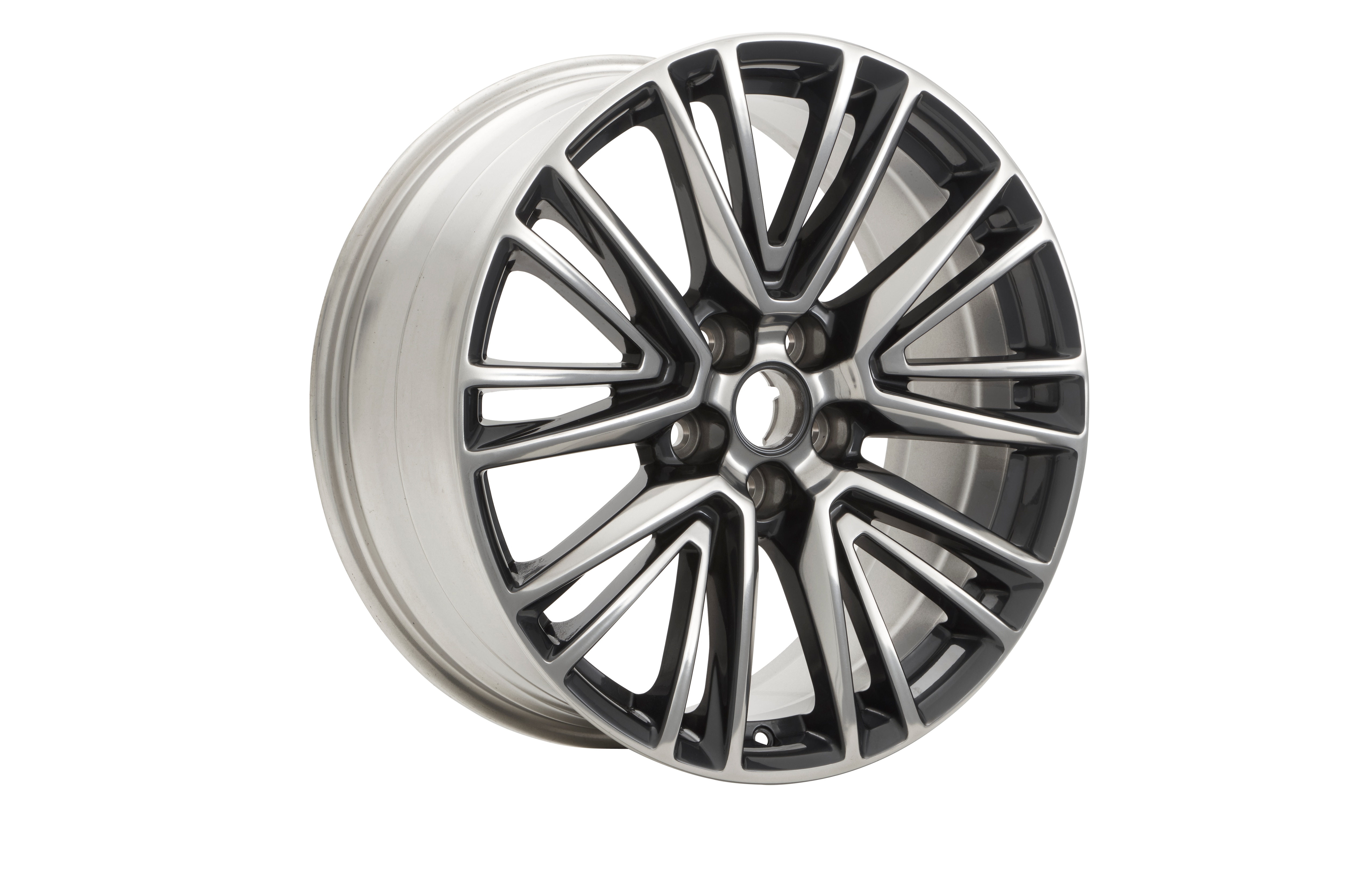 20x8.5-Inch 5-Split-Spoke Polished Wheels with Painted Pockets