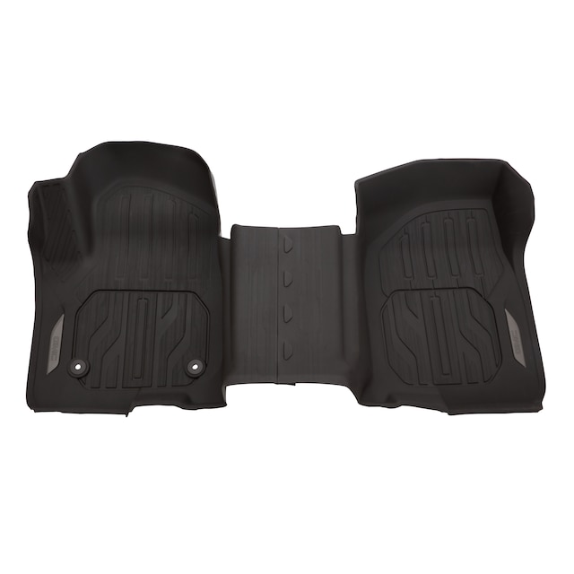 First-Row Interlocking Premium All-Weather Floor Liner in Dark Atmosphere with GMC Logo (for Models without Center Console)