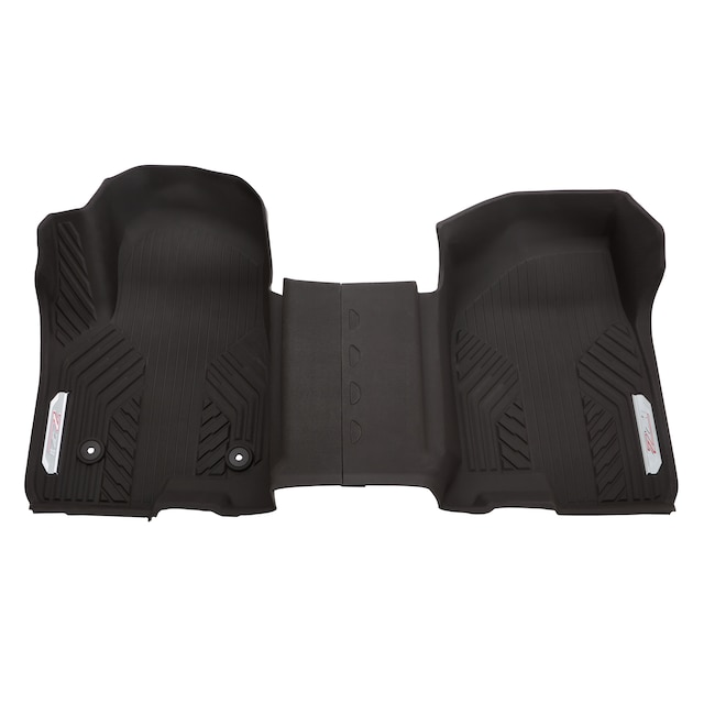 First-Row Interlocking Premium All-Weather Floor Liners in Very Dark Atmosphere with Chrome Z71 Logo (for Models without Center Console)