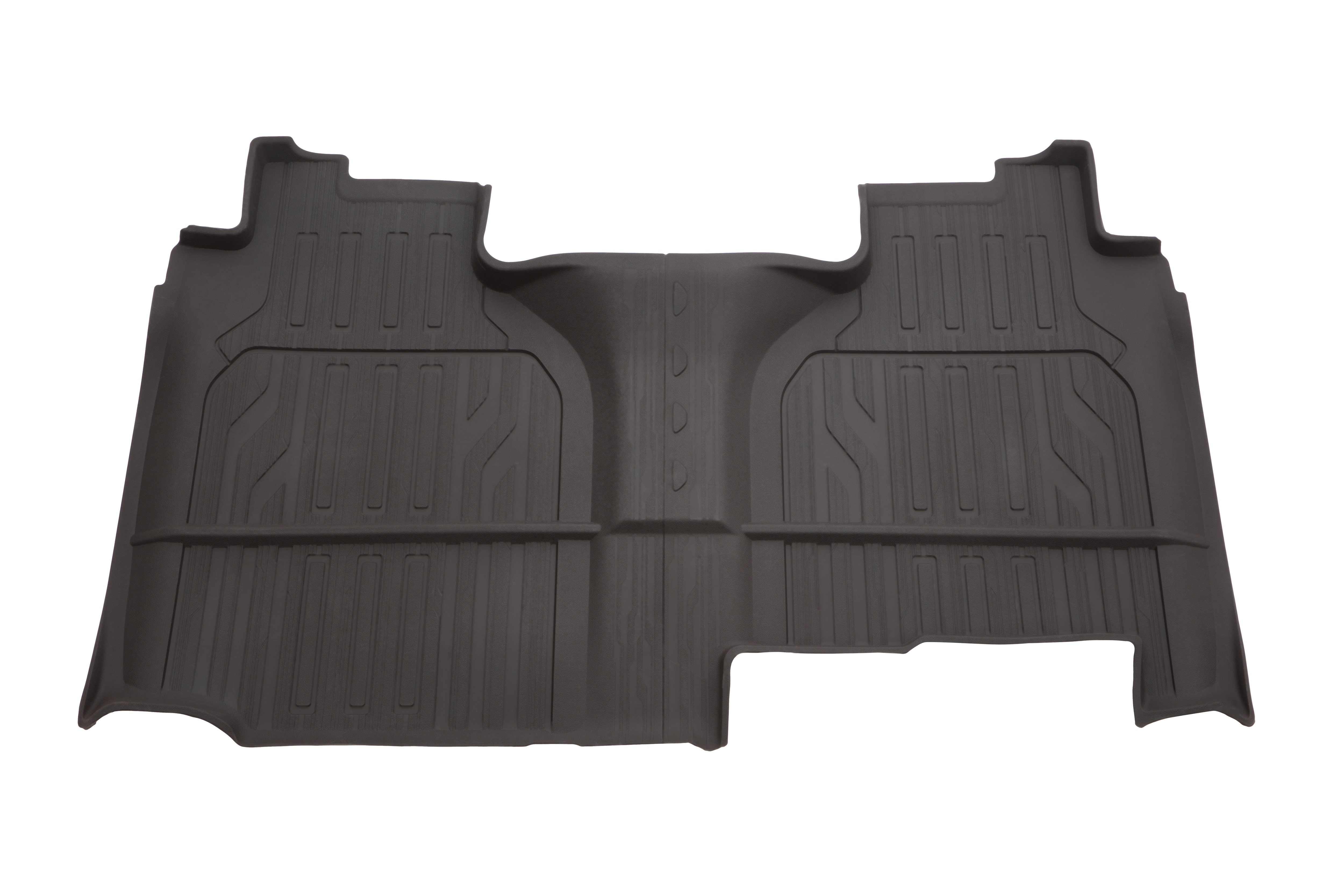 Double Cab Second-Row Interlocking Premium All-Weather Floor Liners in Dark Atmosphere