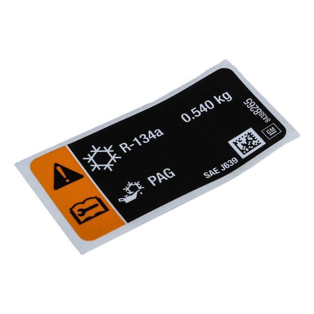 GM Genuine Parts Air Conditioning Refrigerant Charge Label