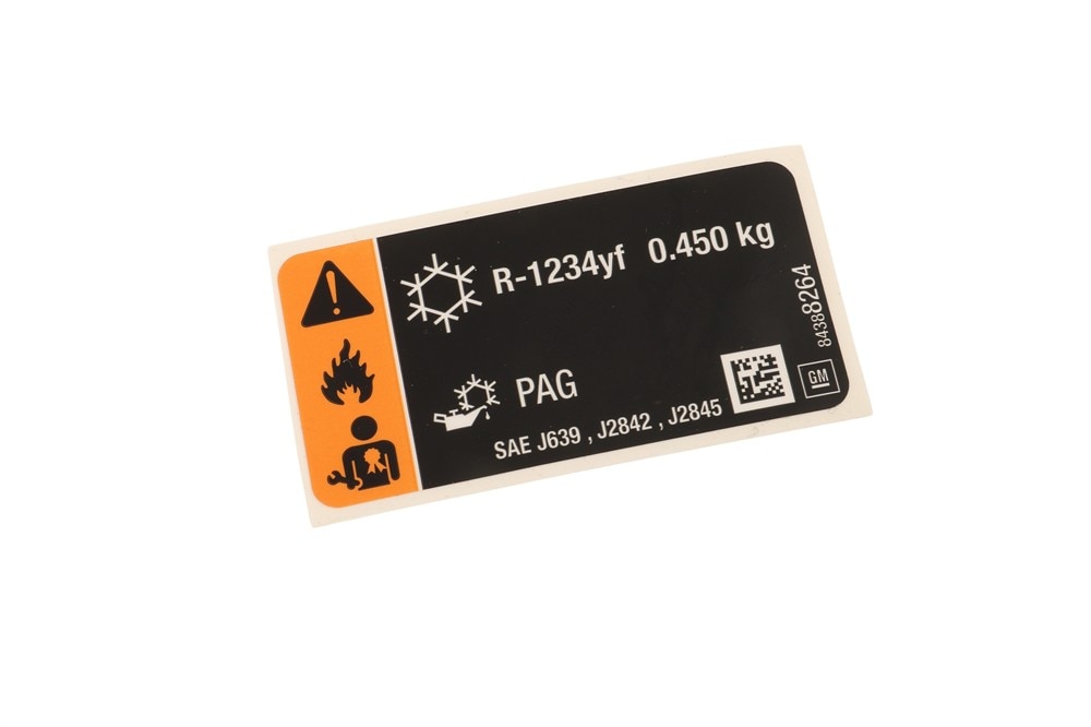 GM Genuine Parts Air Conditioning Refrigerant Charge Label