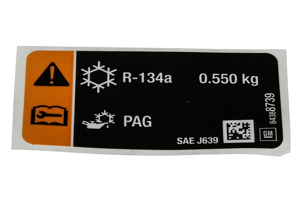 GM Genuine Parts Air Conditioning Refrigerant Charge Label