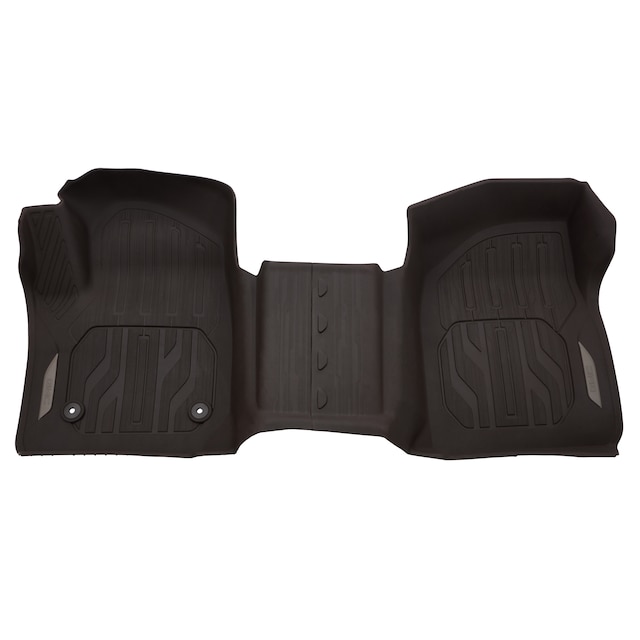 Regular Cab Interlocking Premium All-Weather Floor Liners in Dark Atmosphere with GMC Logo (for Models without Center Console)