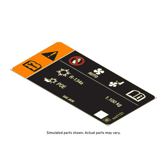 GM Genuine Parts Air Conditioning Refrigerant and Fan Blade Warning Label