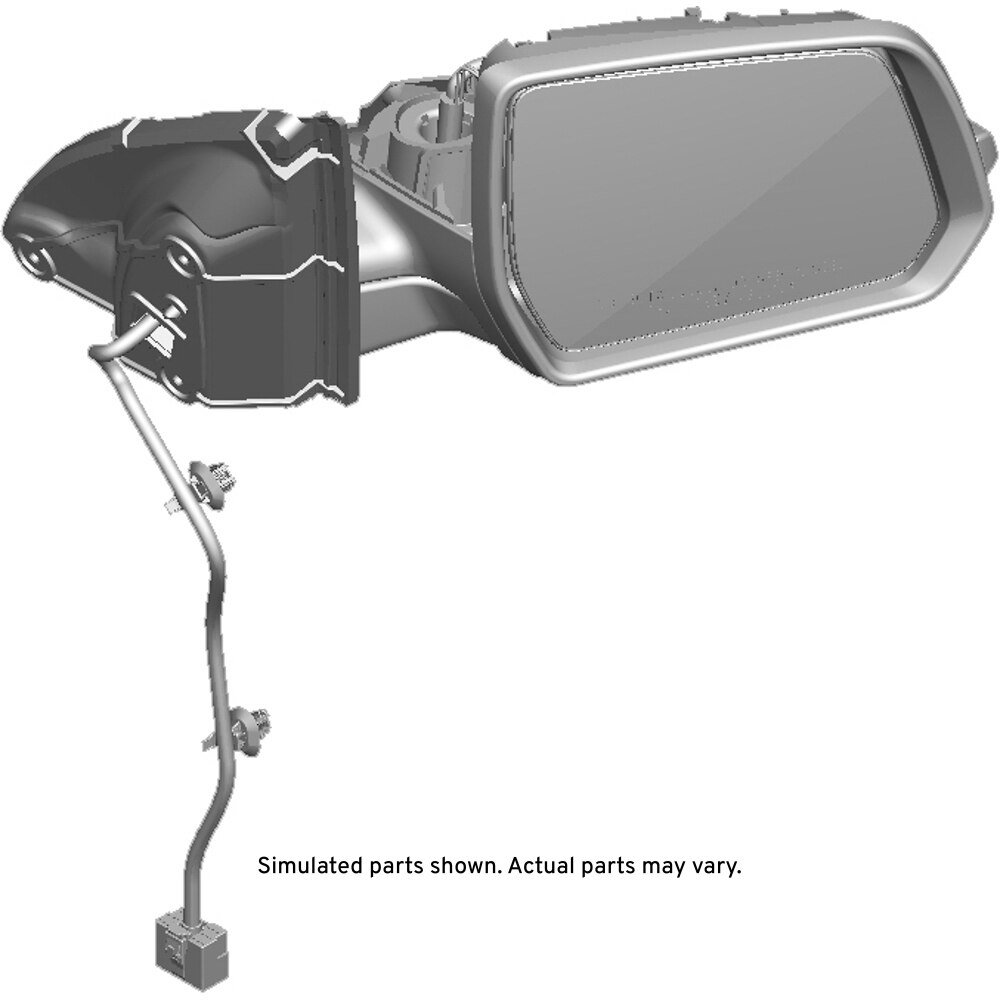 GM Genuine Parts Black Passenger Side Outside Rearview Mirror