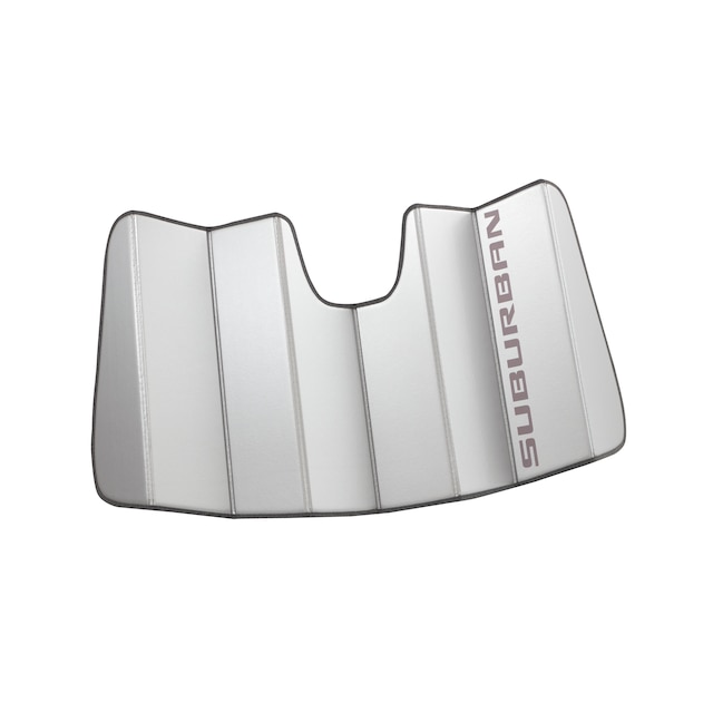Front Reflective Windshield Sunshade Package in Silver with Suburban Script