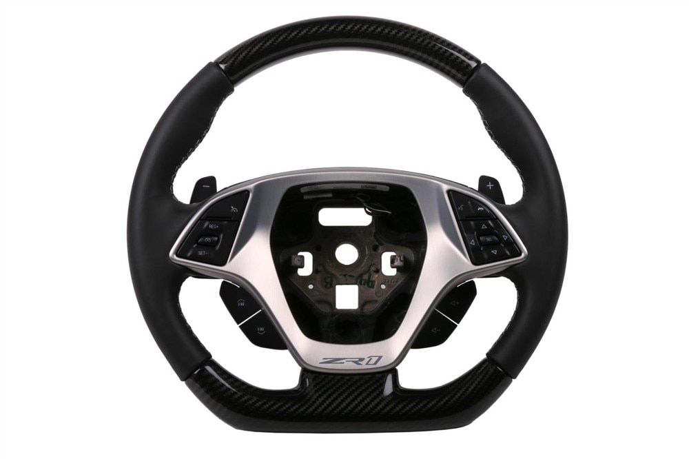 GM Genuine Parts Jet Black Steering Wheel with Light Gray Stitching
