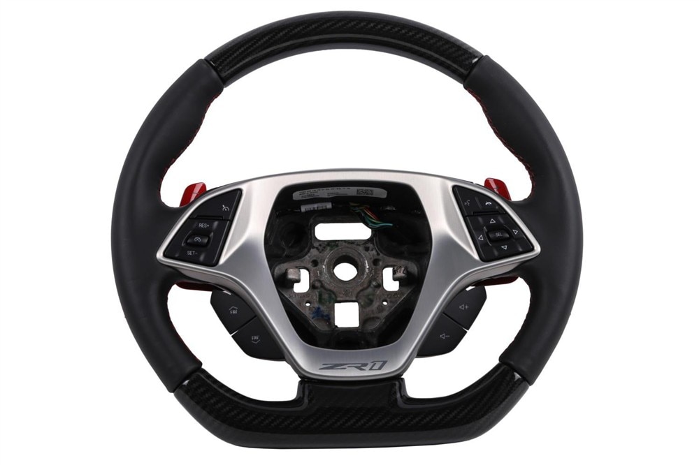 GM Genuine Parts Jet Black Steering Wheel with Torch Red Stitching