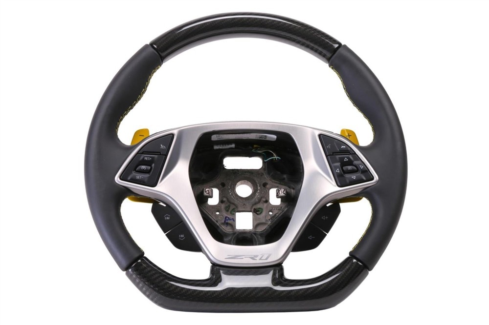 GM Genuine Parts Jet Black Steering Wheel with Lark Yellow Stitching