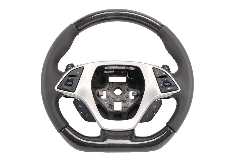 GM Genuine Parts Jet Black with Spice Red Thread Steering Wheel