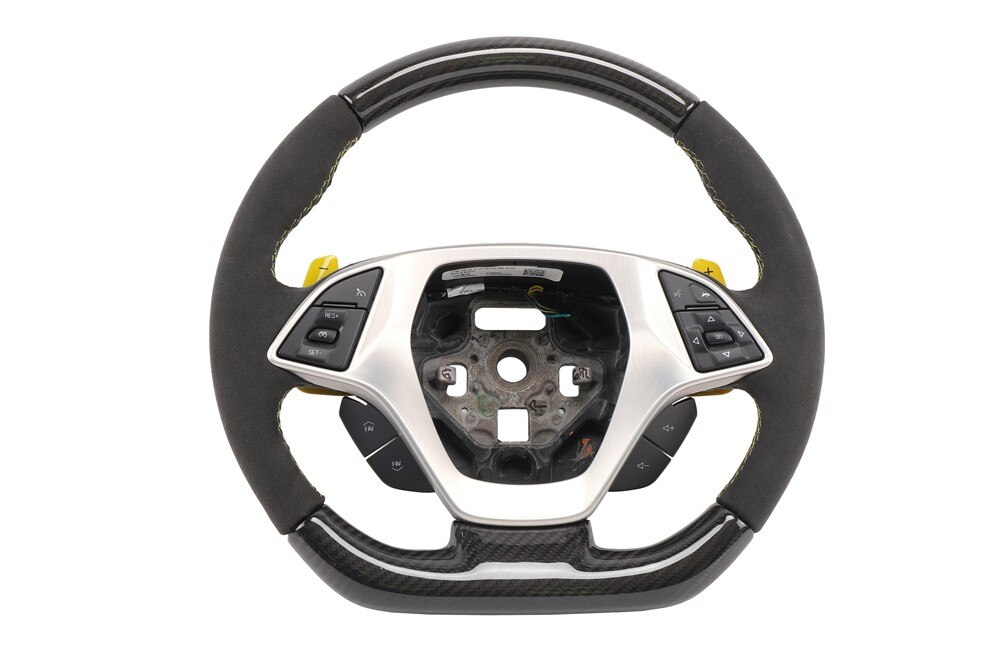 GM Genuine Parts Black with Lark Yellow Thread Steering Wheel