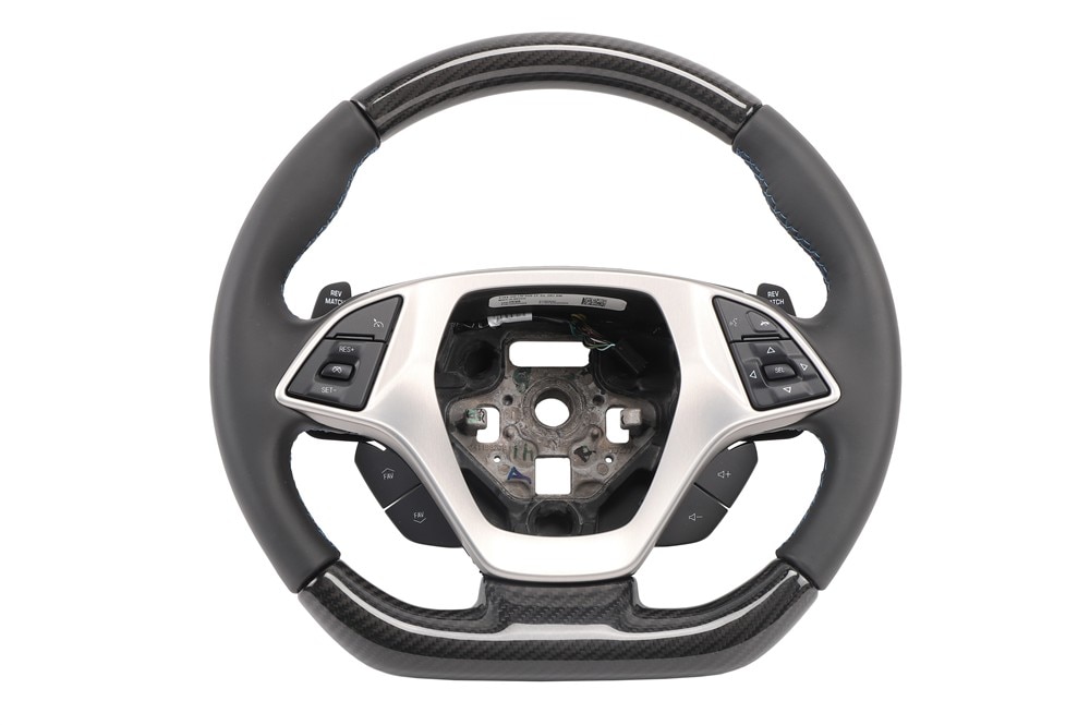 GM Genuine Parts Black with Vivid Blue Thread Steering Wheel