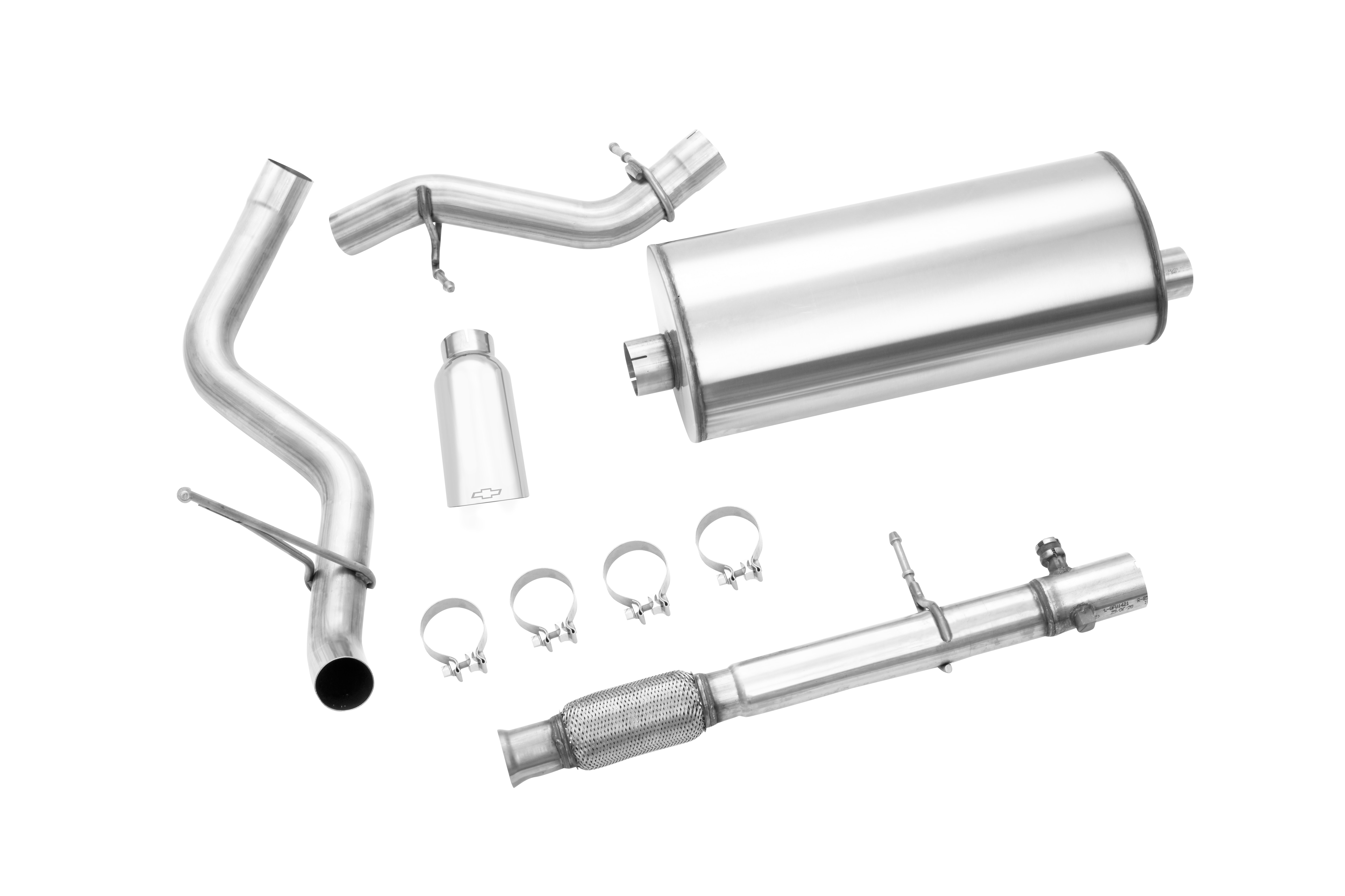 5.3L Cat-Back Single-Exit Exhaust Upgrade System with Polished Tip and Bowtie Logo