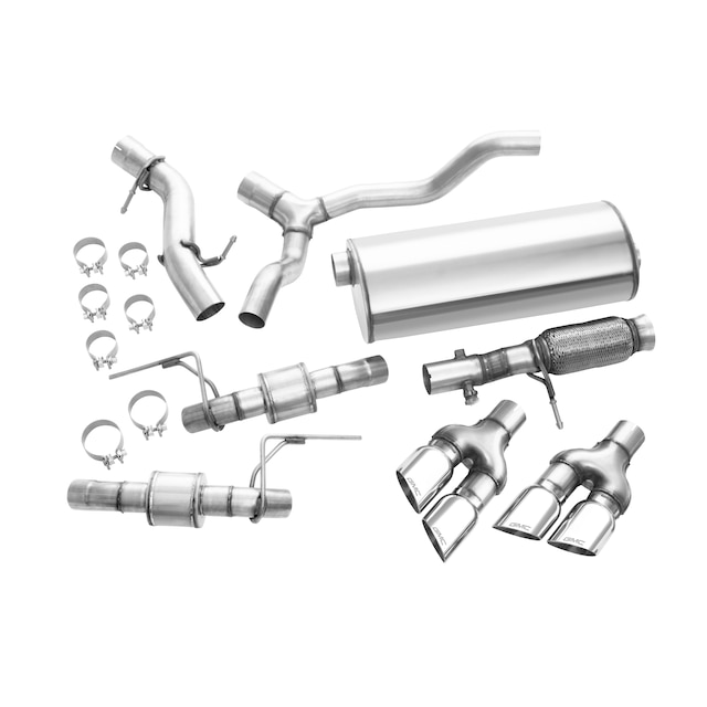 6.2L Cat-Back Dual-Exit Exhaust Upgrade System with Polished Tips and GMC Logo
