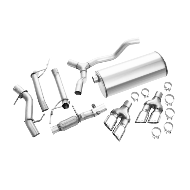 6.2L Cat-Back Dual-Exit Exhaust Upgrade System with Polished Tips and Bowtie Logo