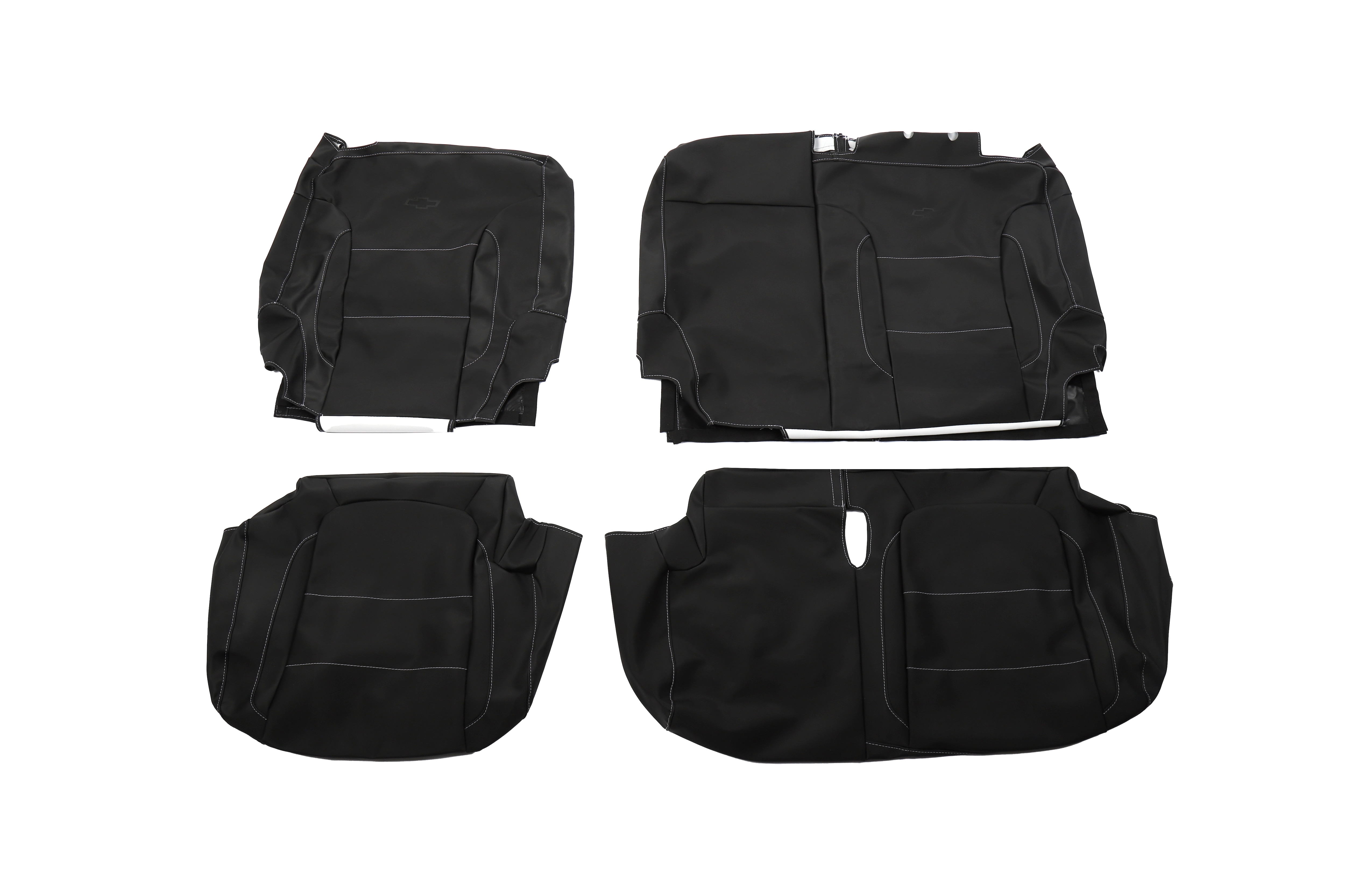 Traverse Protective Rear Seat Cover Set in Jet Black with Bowtie Logo (for Models with Second-Row Bench Seat)