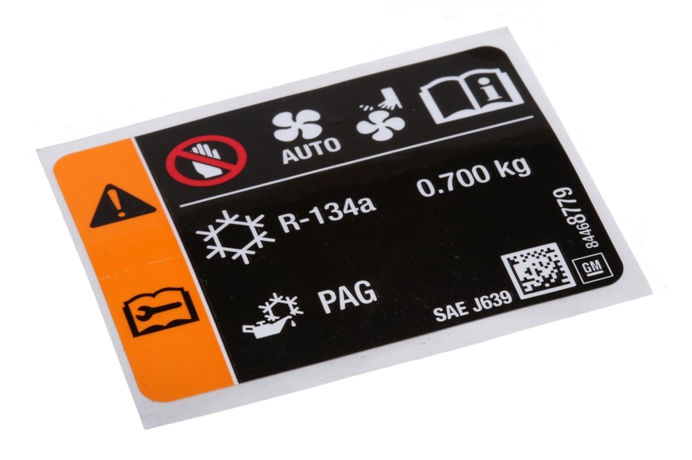 GM Genuine Parts Air Conditioning System Information Label